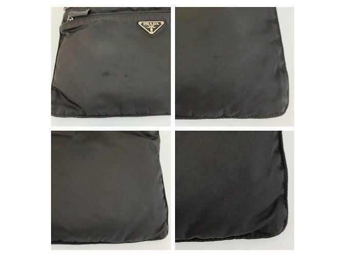 Pochette Prada Tessuto avec logo triangle Noir - vue 6