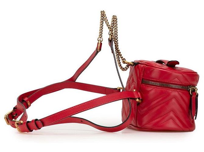 Zaino Vanity Gucci GG Marmont Rosso - vista 2