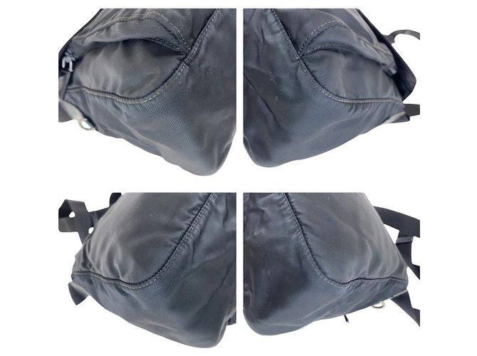 Sac à épaule Prada Tessuto avec logo triangle Noir - vue 3
