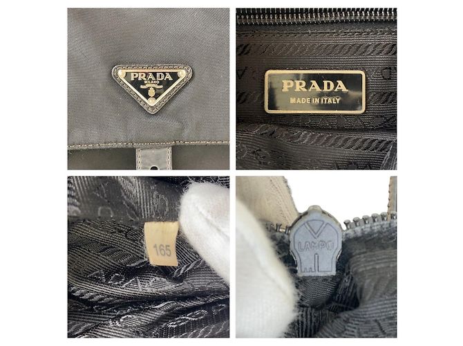 Sac à épaule Prada Tessuto avec logo triangle Noir - vue 4