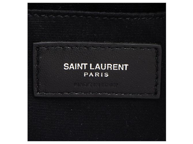 Autre Marque Borsa Lou Camera Bag in pelle di vitello monogrammata Saint Laurent Grigio - vista 8