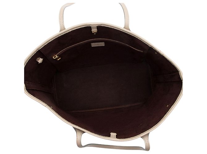 Saco Tote Louis Vuitton Giant Monogram Empreinte Neverfull MM Marrom Bege - vista 6