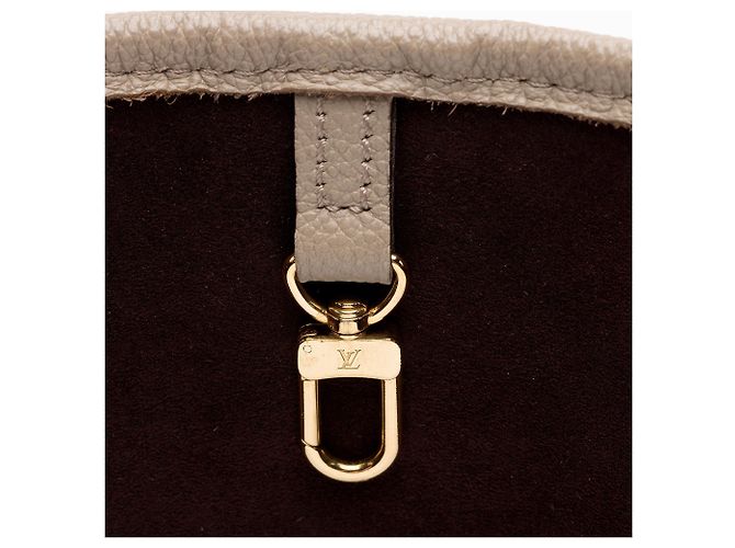 Saco Tote Louis Vuitton Giant Monogram Empreinte Neverfull MM Marrom Bege - vista 8