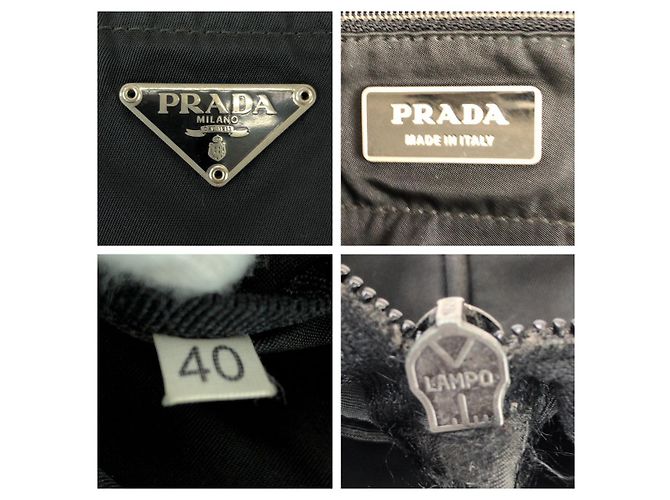 Tote Sacola Prada Tessuto com logo triangular Preto - vista 4