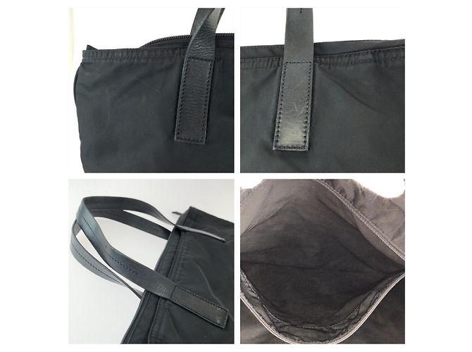 Tote Sacola Prada Tessuto com logo triangular Preto - vista 6