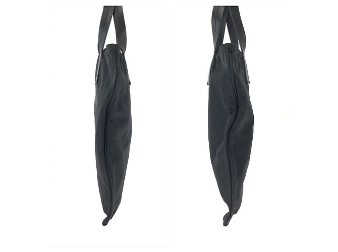 Tote Sacola Prada Tessuto com logo triangular Preto - vista 8