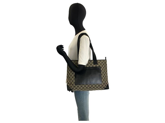 Bolso Tote Gucci GG Canvas Negro - vista 6