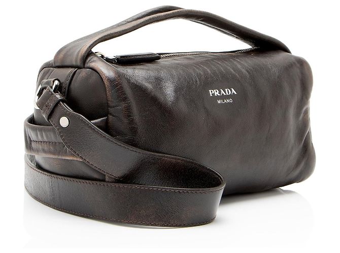 Prada Schultertasche aus distressed Nappa-Leder Braun - Ansicht 2