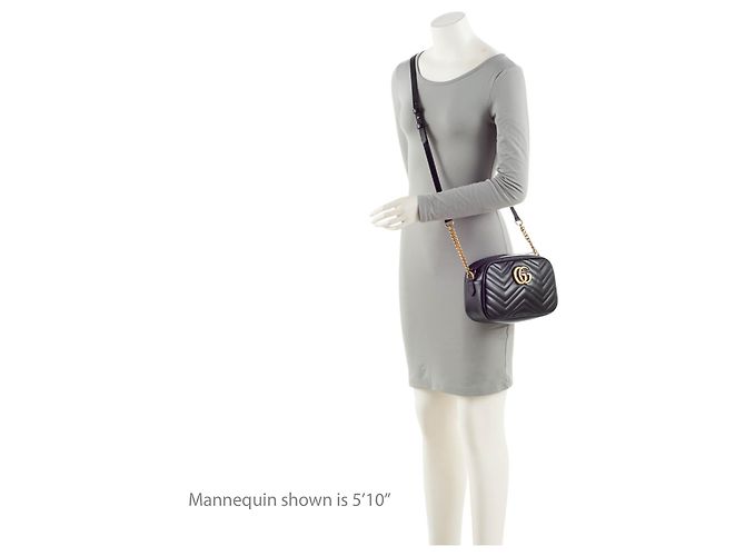 Borsa piccola GG Marmont in pelle matelassé Gucci Nero - vista 5