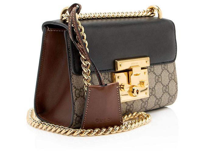 Gucci GG Supreme Padlock Small Schultertasche Braun Beige - Ansicht 2