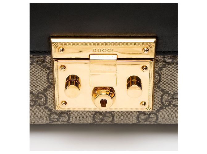 Gucci GG Supreme Padlock Small Schultertasche Braun Beige - Ansicht 9