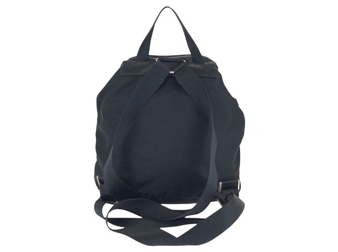 Zaino Prada Tessuto con logo triangolare Nero - vista 2