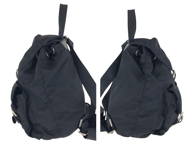 Zaino Prada Tessuto con logo triangolare Nero - vista 8