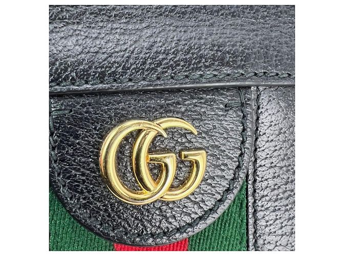 Bolsa de Ombro Gucci Ophidia em Couro com Faixa Web Preto - vista 10