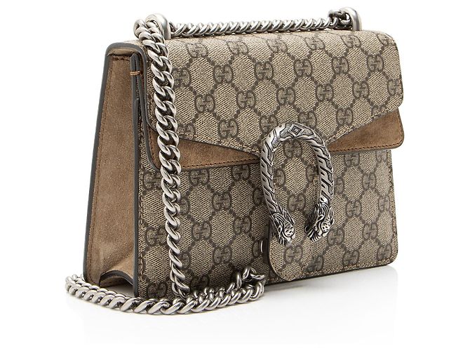 Borsa a tracolla piccola Gucci GG Supreme Dionysus Marrone Beige - vista 2