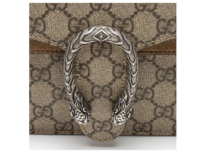 Borsa a tracolla piccola Gucci GG Supreme Dionysus Marrone Beige - vista 9
