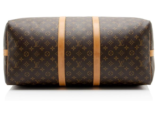 Louis Vuitton Vintage Monogram Canvas Keepall Bandouliere 55 Duffle Marrone - vista 4