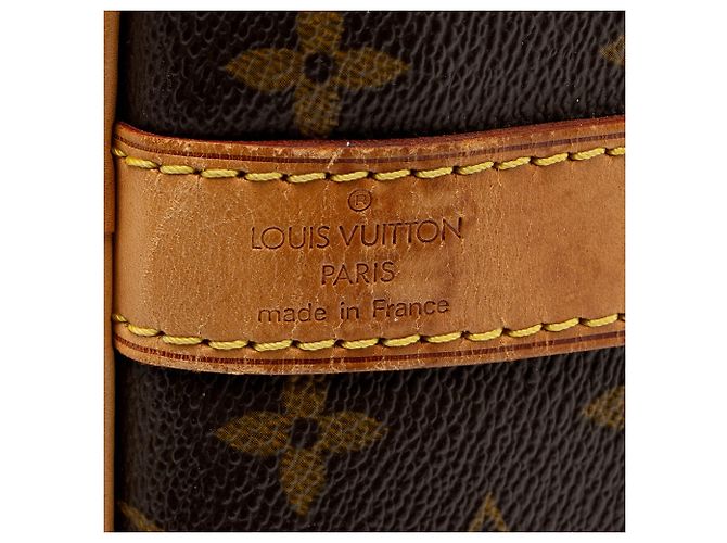 Louis Vuitton Vintage Monogram Canvas Keepall Bandouliere 55 Duffle Marrone - vista 8