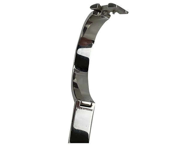 Hermès Hermes Clic H Armband Narrow Schwarz Silber-Finish - Ansicht 10