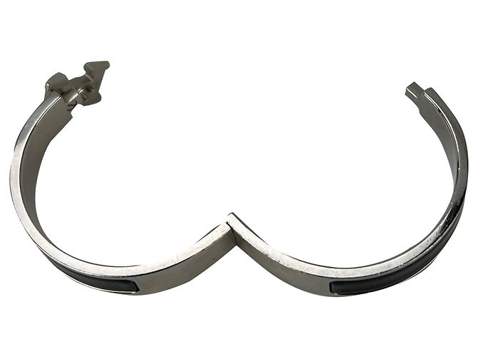 Hermès Hermes Clic H Armband Narrow Schwarz Silber-Finish - Ansicht 8