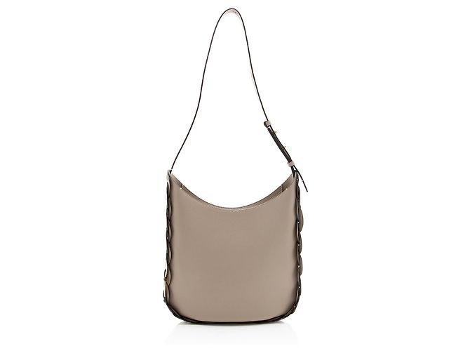 Chloé Chloe Darryl Medium Hobo em couro de bezerro granulado Cinza - vista 3