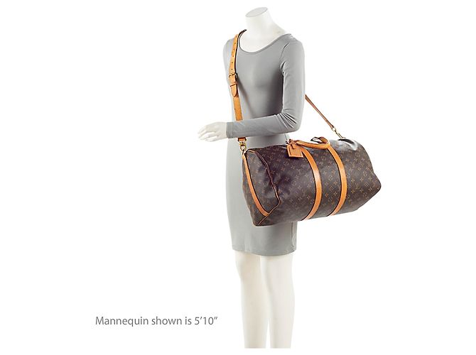 Louis Vuitton Monogram Canvas Keepall Bandouliere 45 Duffle Marrone - vista 5