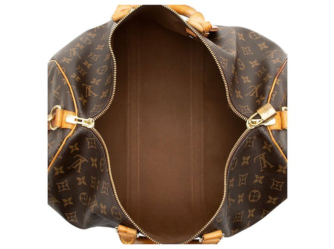 Louis Vuitton Monogram Canvas Keepall Bandouliere 45 Duffle Marrone - vista 7