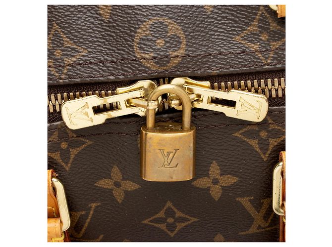Louis Vuitton Monogram Canvas Keepall Bandouliere 45 Duffle Marrone - vista 9