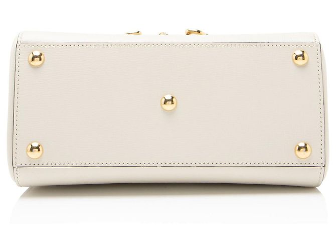 Gucci Leather Horsebit 1955 Mini Chain Top Handle Bianco - vista 4
