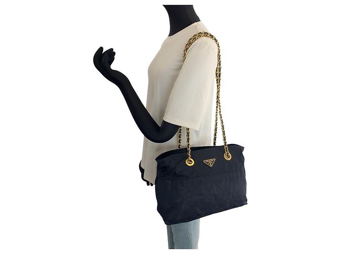 Bolso Tote Prada Tessuto con logotipo triangular Azul - vista 6