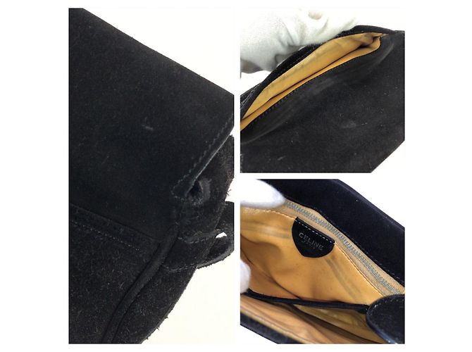 16 Céline Bolsa de Ombro em Camurça Celine Star Ball Preto - vista 6