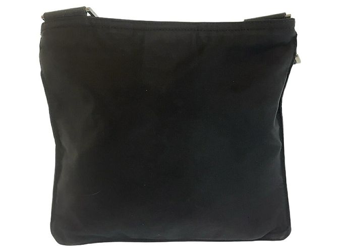 Borsa a tracolla Prada Tessuto con logo triangolare Nero - vista 2