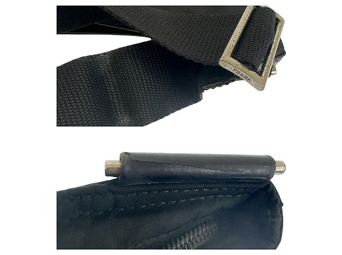Borsa a tracolla Prada Tessuto con logo triangolare Nero - vista 6