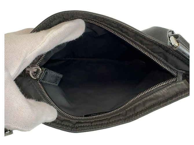 Borsa a tracolla Prada Tessuto con logo triangolare Nero - vista 9