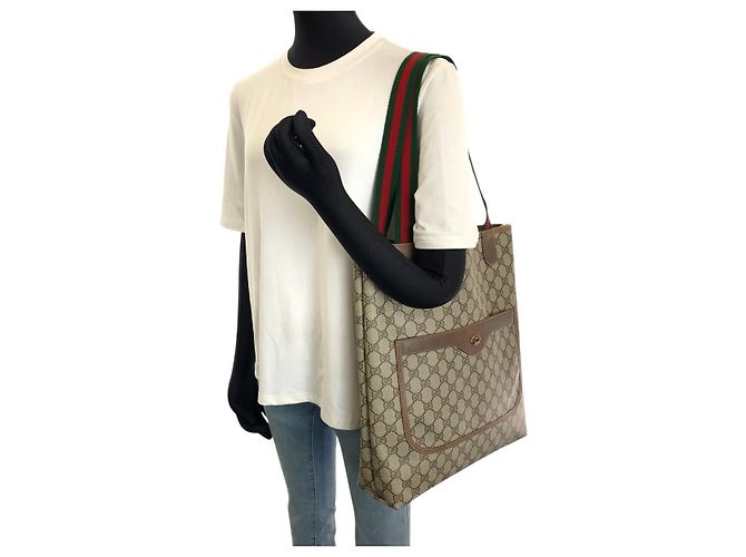 Gucci GG Supreme Tote Bag Braun Beige - Ansicht 7