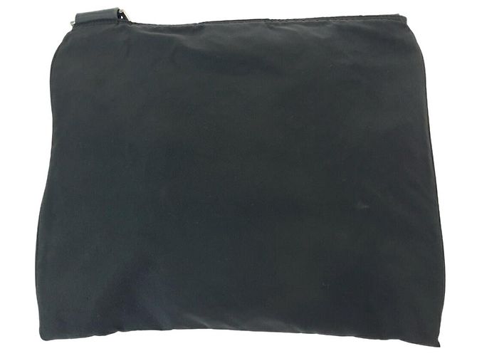 Sac bandoulière Prada Tessuto avec logo triangle Noir - vue 2