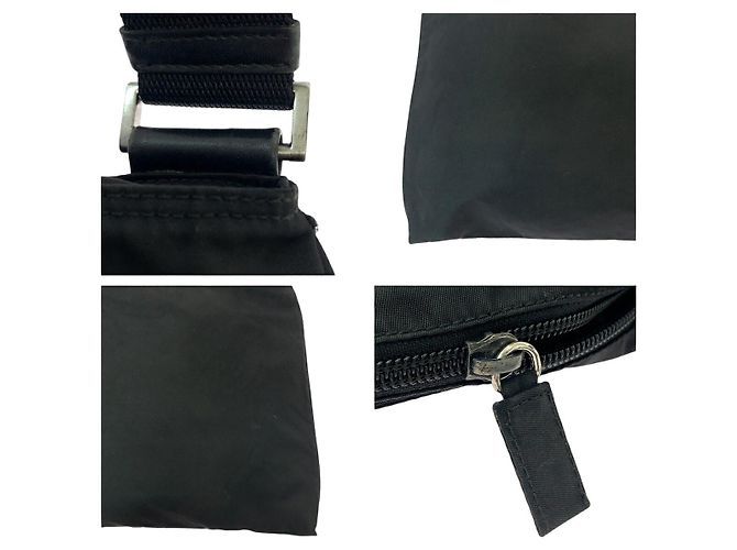 Sac bandoulière Prada Tessuto avec logo triangle Noir - vue 5