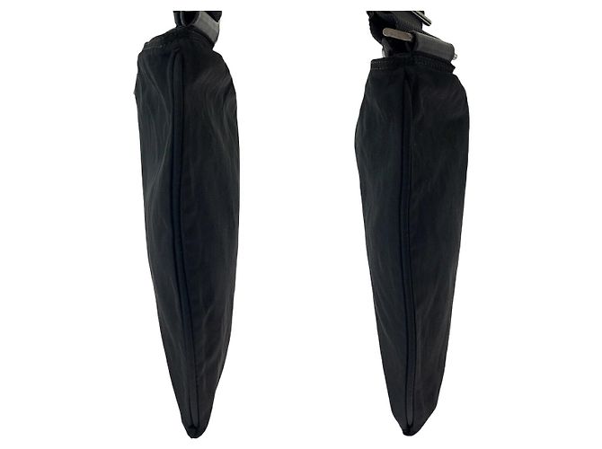 Sac bandoulière Prada Tessuto avec logo triangle Noir - vue 8