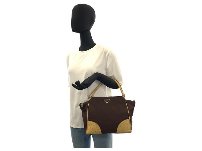 Borsa Tote Prada Triangle Logo Multicolore - vista 7