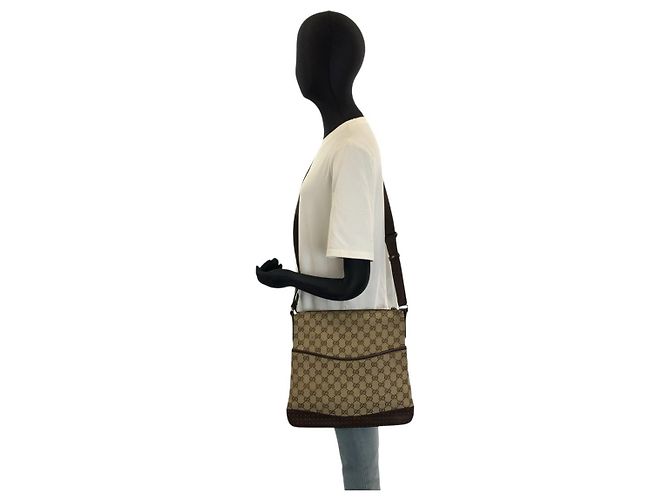 Borsa a tracolla Gucci GG Canvas Marrone Beige - vista 7