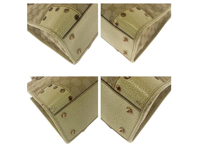 Tote Gucci in tela GG con borchie Marrone Beige - vista 3