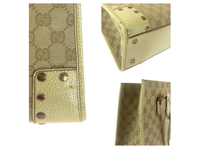 Tote Gucci in tela GG con borchie Marrone Beige - vista 6
