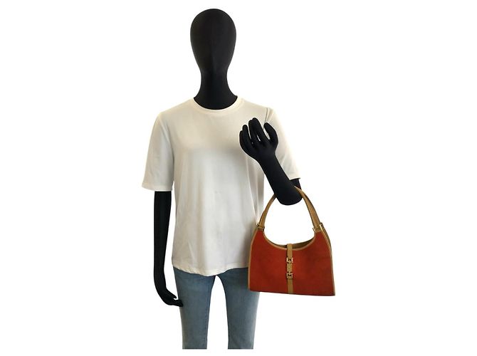Borsa Gucci Jackie Arancione in Suede - vista 7