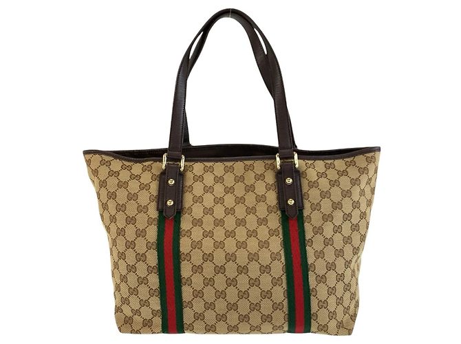 Gucci Shelly Line Tote Bag Braun Beige - Ansicht 2