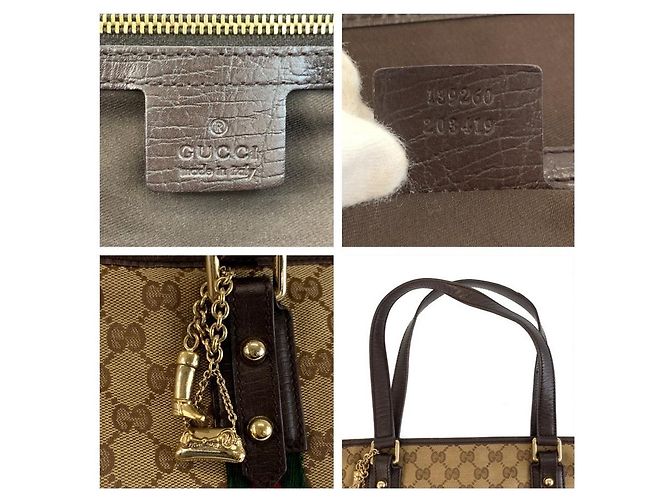 Gucci Shelly Line Tote Bag Braun Beige - Ansicht 3