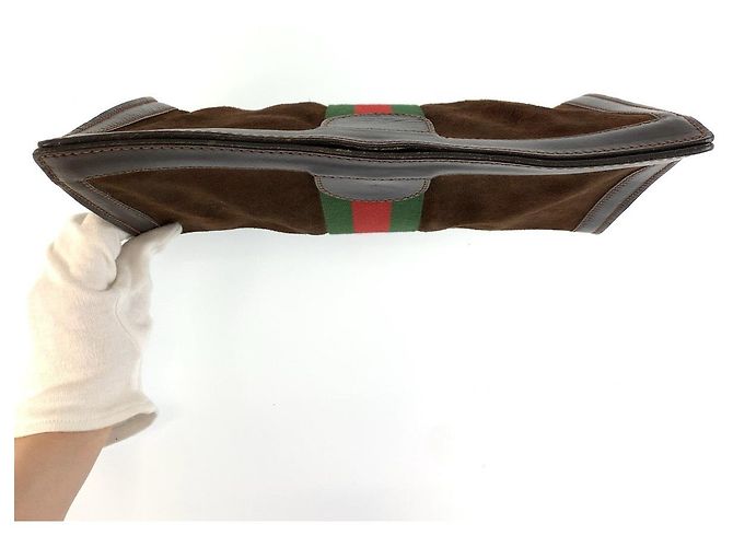 Bolso de mano Gucci Shelley Line Castaño - vista 8