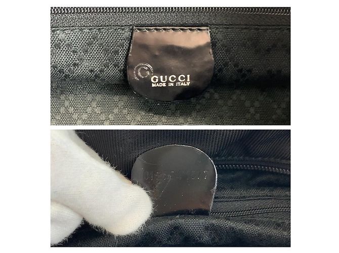 Borsa a mano Gucci Bamboo in nylon nero - vista 3