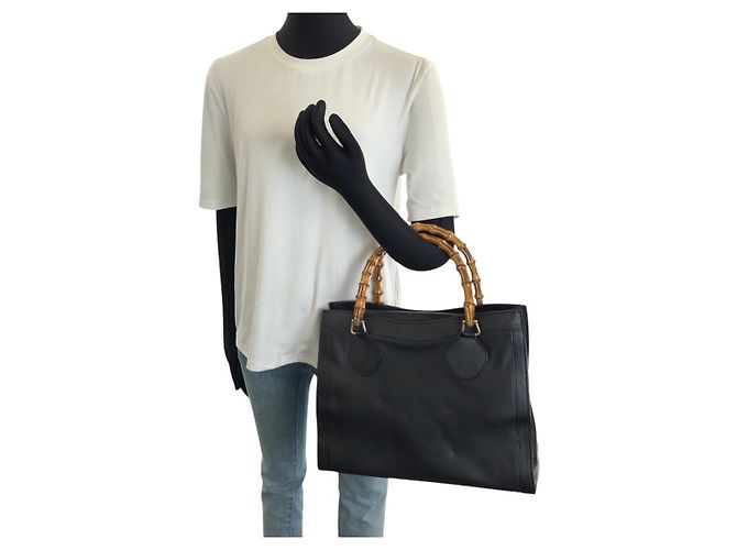 Saco Tote Gucci Bamboo Preto - vista 7