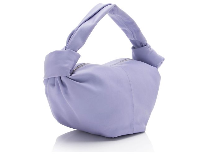 Bottega Veneta Mini Borsa Double Knot in pelle di vitello Porpora - vista 2