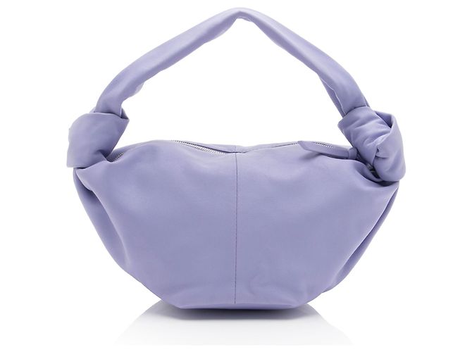 Bottega Veneta Mini Borsa Double Knot in pelle di vitello Porpora - vista 3